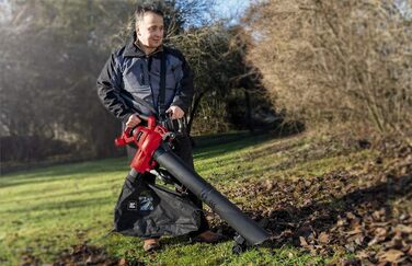 Einhell Electric Leaf Blower GC-EL 3000 E, Wheels, Lightweight, Bag (3.000 W, Suction/Blowing Function, Adjustable Auxiliary Handle, 45 L Collection Bag, Blowing Airflow 300 km/h, Max. Suction Performance 840 m³/h)