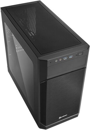 Корпус для ПК Sharkoon V1000 RGB Micro Tower, чорний, Micro-ATX, з бічним вікном