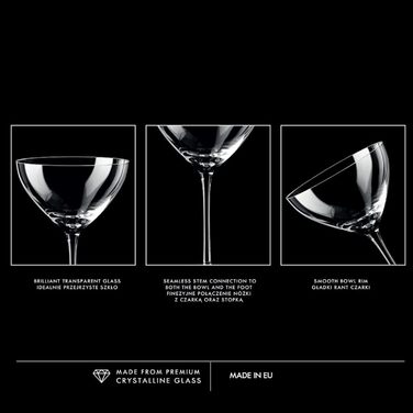 Бокали для коктейлів Krosno Martini Harmony 6 шт, 235 мл - скляні, для Європи