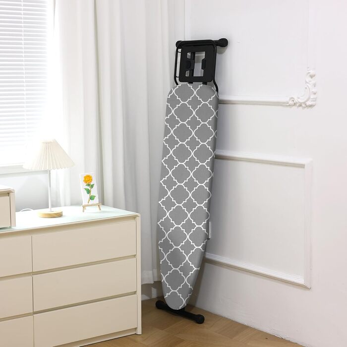 Складаний столик для прасування, 120 x 39 см, з великою підставкою для праски, регульована висота до 93 см