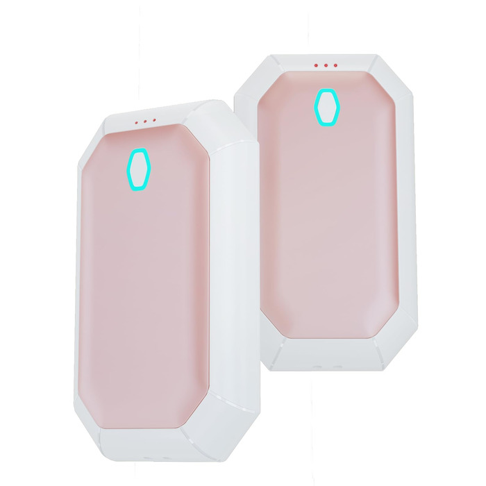 Електричні грілки для рук, багаторазові, 2 шт. в наборі, 3 режими нагріву, USB-зарядка, для чоловіків, на вулиці, кемпінг, полювання, рожеві