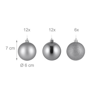 Relaxdays Set of 30 Christmas Baubles