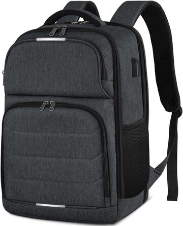 Чоловічий рюкзак NEWHEY для роботи та навчання з USB-портом, водонепроникний, великий, для ноутбука, чорний