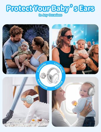 Навушники для дітей, захист вух, 2-в-1, шумопоглинання, сірий колір