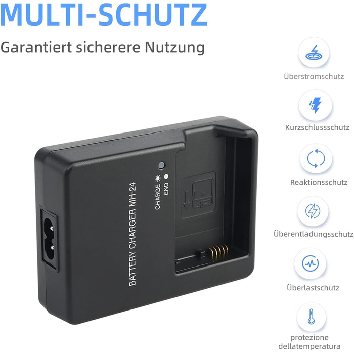 Зарядний пристрій MH-24 для акумуляторів EN-EL14/EN-EL14A (Nikon D3100, D3200, D3300, D3400, D3500, D5100, D5200, D5300, D5500, D5600, P7000, P7100, P7700, P7800, SLR-камери)