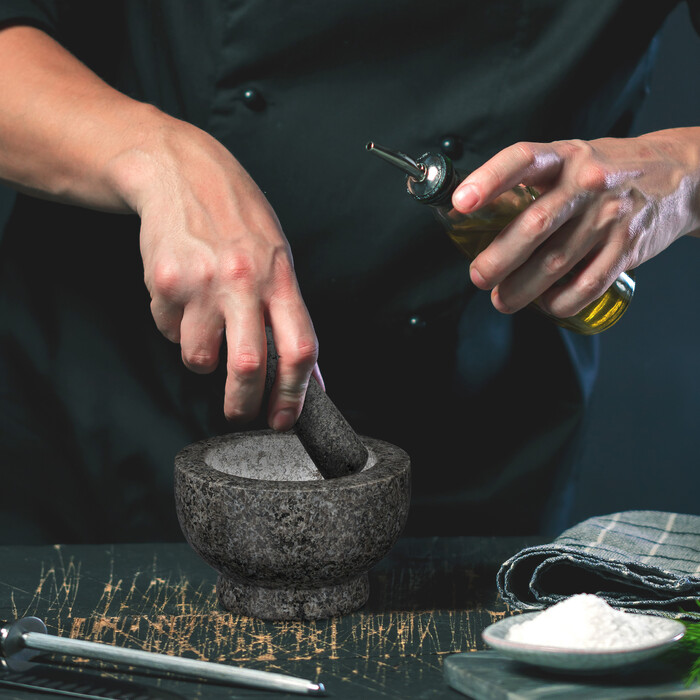 Relaxdays Granite Mortar and Pestle, Large