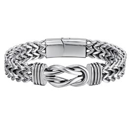 Чоловічий браслет JewelryWe в стилі готика та панк: ланцюг на руку з нержавіючої сталі 