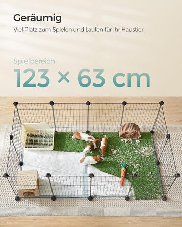Клітка для дрібних тварин SONGMICS LPI01H, металева сітка, 123 x 63 x 41 см, чорна