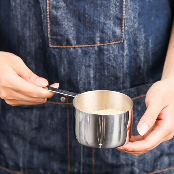 FBHappiness 4-Piece Measuring Cup Set, Stainless Steel Measuring Cups, Baking Tool, Kitchen Accessories (Color: B, Size: as shown)