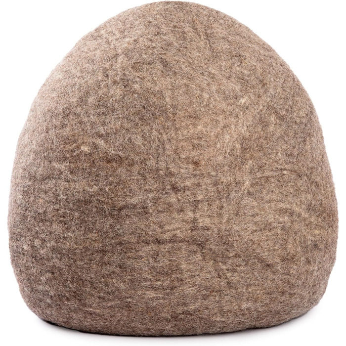 Вуликова хатинка для котів Woolygon, ручної роботи, 100% Merino wool, екологічна фетрова хатинка для котів та кошенят (Rainbow Twist), коричневий колір, принт 