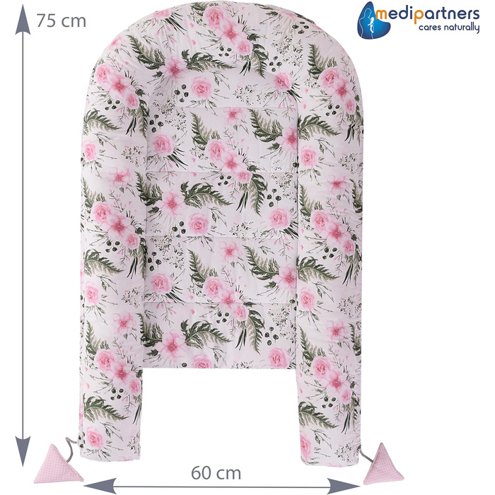 Килимок для кота та собаки Medi Partners 75x60x10 см: м'яке ліжко-гніздо з зірками (рожевий)