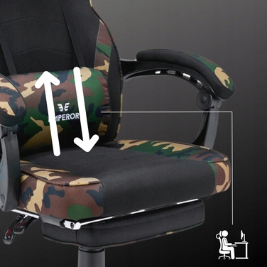 Ігрове крісло IMBA seat Emperor, тканина, чорно-сіре