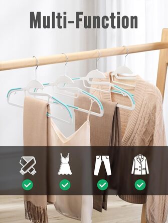 20 шт. Плечики для одягу HOUSE DAY з пластику, неслизькі, для вологого та сухого одягу, обертаються на 360°, міцні, економія місця