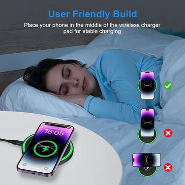 Бездротова зарядка Inductive 15W: для Google Pixel, Samsung Galaxy, iPhone