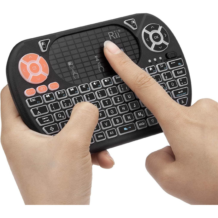 Бездротовий ігровий комплект клавіатури та миші Rii, Bluetooth + 2.4GHz, LED-підсвічування, QWERTZ (Mini)