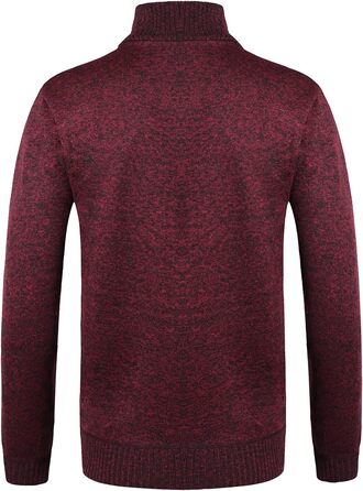 Чоловічий кардиган з флісовою підкладкою: стильна в'язана куртка, спортивна куртка, зимова куртка. Колір: темно-сірий (M, червоний)