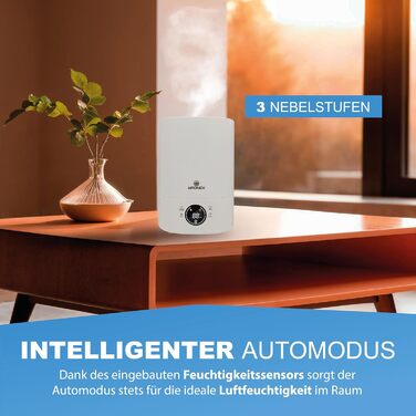 Зволожувач повітря 6 літрів – Top-Fill – з аромадіфузором – для вітальні, офісу, дитячої кімнати, спальні