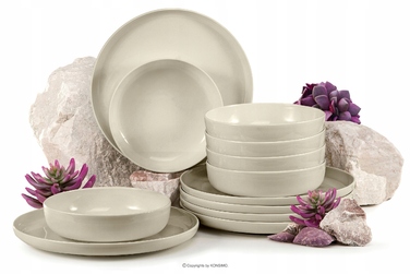 Обідній сервіз Konsimo Victo, бежевий глянцевий, набір тарілок на 6 осіб (12 предметів)