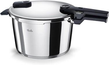 Каструля-скороварка Fissler Vitaquick 4.5 л, нержавіюча сталь, Made in Germany, індукція ⌀22 см, 2 рівні приготування