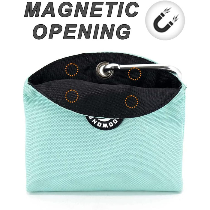 Сумка для ласощів для собак COOWONE, з магнітною застібкою, 900D Oxford, для дресирування та прогулянок (м'ятний колір)