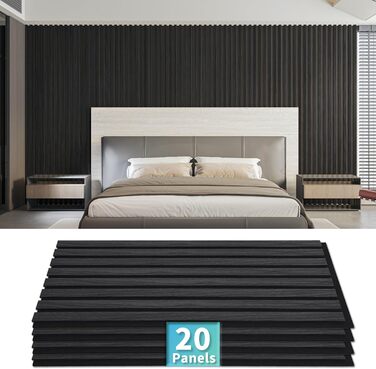 Акустичні 3D-панелі Art3d для шумоізоляції (4 шт), шпонований дерево з фетром, 60x30 см, колір Сірий дуб