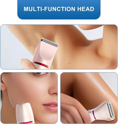 Електричний жіночий триммер 3-в-1 для тіла, бікіні, ніг, рук, під пазухи, водонепроникний, LCD-дисплей, рожевий