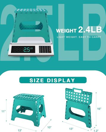 Складаний табурет HOUSE DAY 27 см, чорний. Стабільний, з антиковзними ніжками та ручкою для перенесення, компактний, витримує до 150 кг. Підходить для кухні, ванної, дитячої кімнати, кемпінгу.