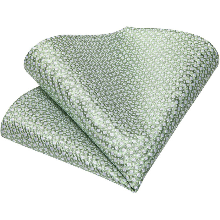 Набір краваток чоловічий DiBanGu з шовковим смугастим та клітинчастим візерунком, з кишеньковим хустинкою, краватковою блискавкою та запонками, для весілля та офіційних заходів, салатовий