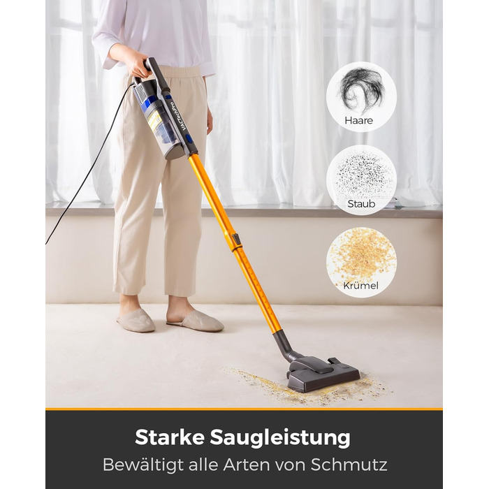 Потужний пилосос Con XL-606-60: 60KPa, 680W, 7м, контейнер 800мл, для твердих поверхонь, помаранчевий