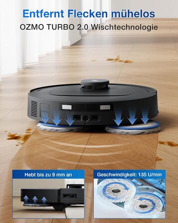 Робот-пилосос ECOVACS DEEBOT T30S PRO з функцією миття, 11000 Па, технологія ZeroTangle, миття гарячою водою 70°C, TruEdge™ для миття країв, акумулятор 6400 мАг, уникнення перешкод за допомогою AI (T30C OMNI Gen2 S)
