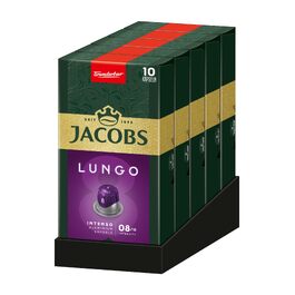 Кавові капсули Jacobs Lungo Intenso для Nespresso, інтенсивність 8/12, XXL упаковка 200 капсул (5х40 шт)