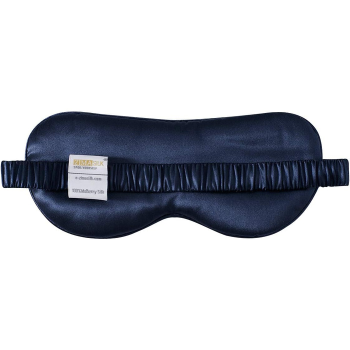 Маска для сну ZIMASILK з 100% чистої шовкової нитки малини (22 Momme), м'яка та зручна, темно-синього кольору