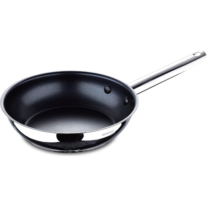 BERGNER Gourmet | Stockpot with Glass Lid | 8 L Capacity | Made of Stainless Steel | Ergonomic Handles | Kitchen Appliances | Suitable for All Cooktops (28 x 5.5 CM)