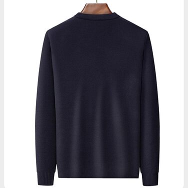 Кардиган чоловічий в аррані, з ґудзиками, в'язаний, з кишенями, темно-синій (M)