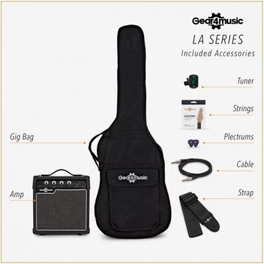 Електрогітара Gear4music LA для лівшів 4/4 з підсилювачем 10 Вт