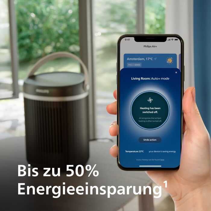 Керамічний тепловентилятор-товпіль Philips Smart 5000 серії, 2000 Вт, чорний