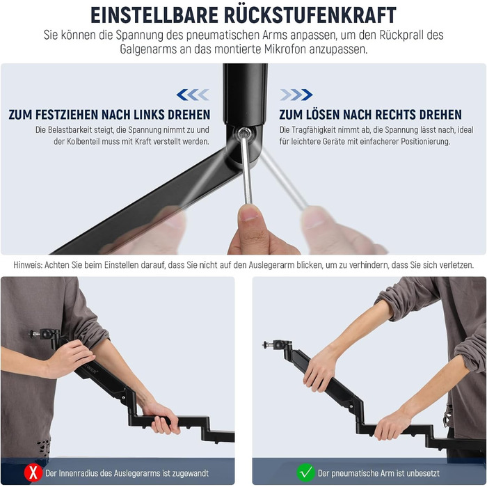 NEEWER Тримач для мікрофона MS002 - настільний, з демпфером, поворотний, з кабелеуправлінням, для подкастів, ігор, стрімінгу