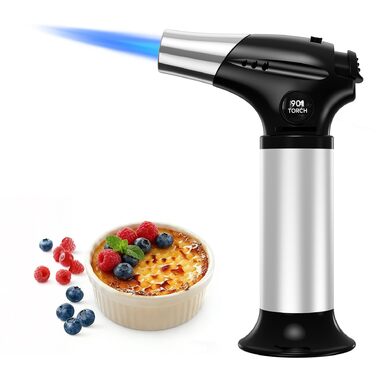 Кулінарний пальник Ankway для карамелізації та фламбування, газовий пальник для крем-брюле з замком безпеки, регульований, чорний (без бутану)