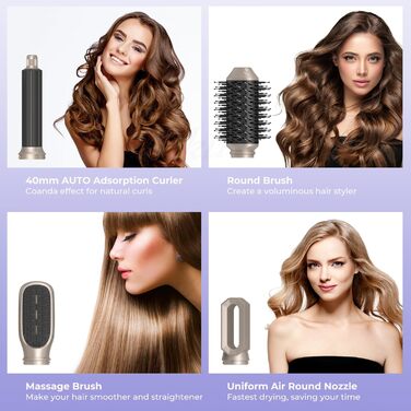 Airstyler 5 в 1: Фен-щітка, плойка, стайлер для волосся 1000W, золотий