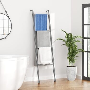 Підвісна стійка для рушників з металу, біла – 4 яруси, для ванної, кухні, вітальні