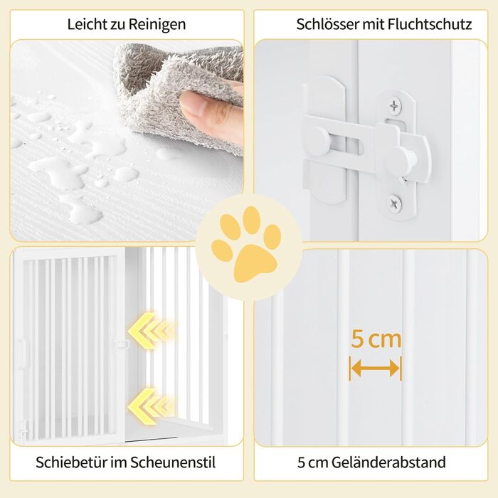 Сучасний вольєр для собак Hzuaneri DFC84301B, 69x49x64.5 см, з 2 дверцятами, для дому