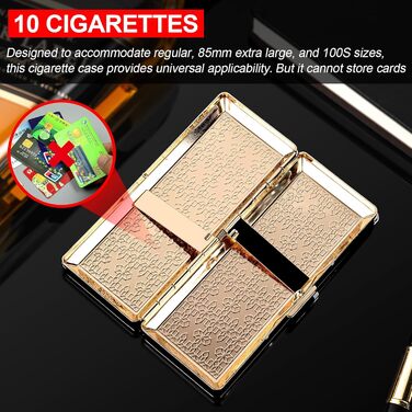 Вінтажний металевий тютюнониця для жінок та чоловіків, вміщує 18-20 сигарет (100 мм), золотий у горошок