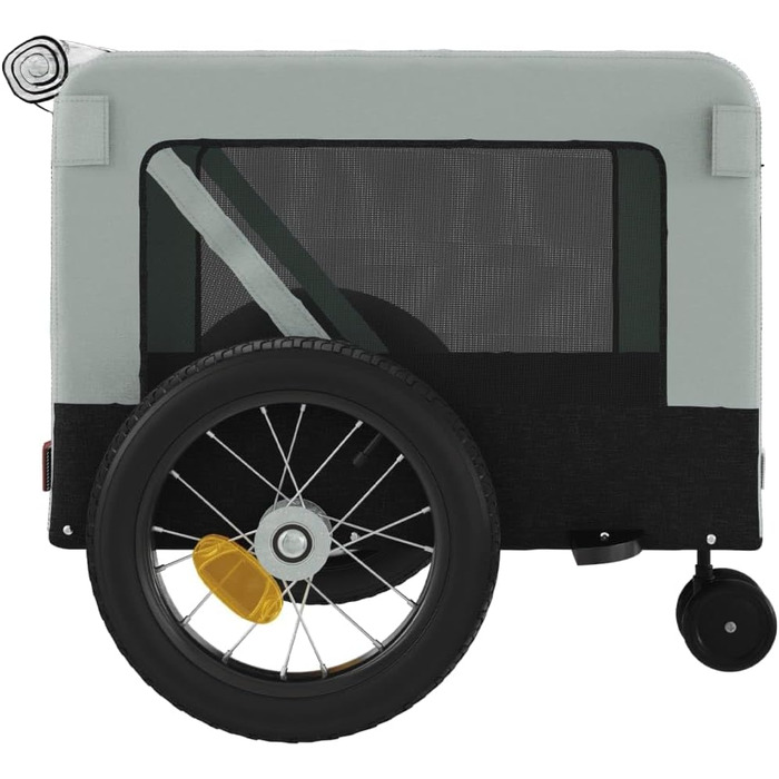 Фаркоп-причіп для велосипеда, переноска для собак, 120 x 54.5 x 53 см, сірий