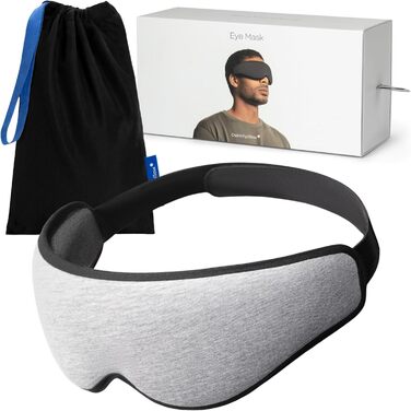 Ostrichpillow - Маска для сну | Ергономічна 3D-маска для сну | Підлаштовується під форму обличчя | Блокує світло для повної темряви | Сірий колір (Midnight Grey)