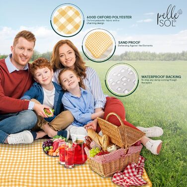 Плед для пікніка Pelle & Sol, 200x140 см, водонепроникний, з ручкою, для відпочинку на природі