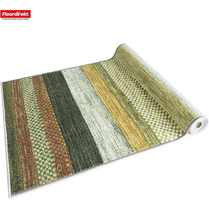 Килимок для підлоги Floordirekt для кухні, коридору та вітальні - килимок на замовлення, метр - килимок для коридору, килимок для кухні, килимок для вітальні (80 x 200 см, Naxos - Бежево-червоний)