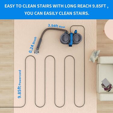 Портативний мийник для меблів та килимів 12kPa 450W: ефективне видалення плям з диванів, авто та килимів