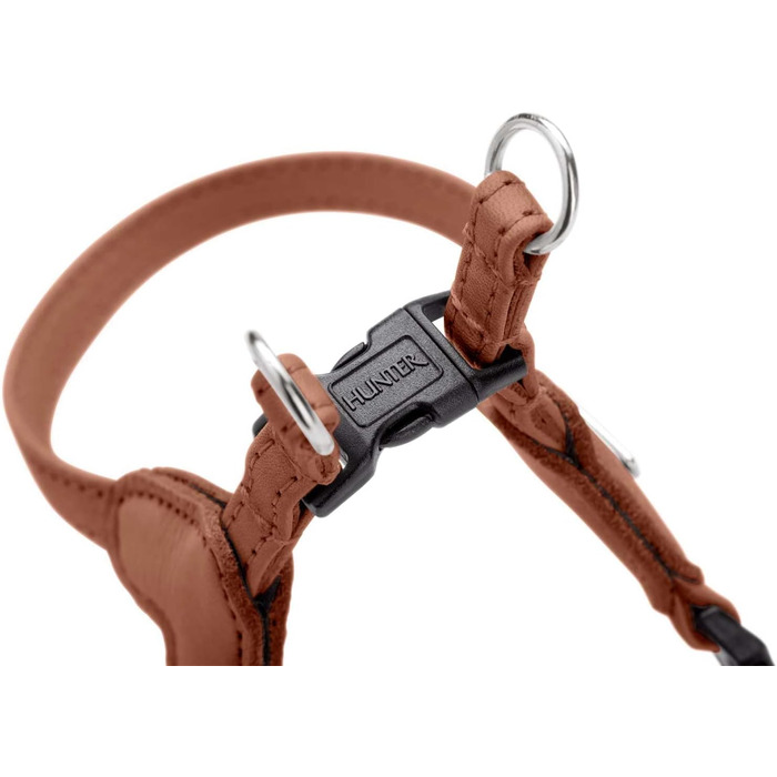 Нашийник для собак HUNTER SOHO MINI, колір: коричневий (cognac), шкіра, для маленьких собак та цуценят, Made in Germany, розмір XS