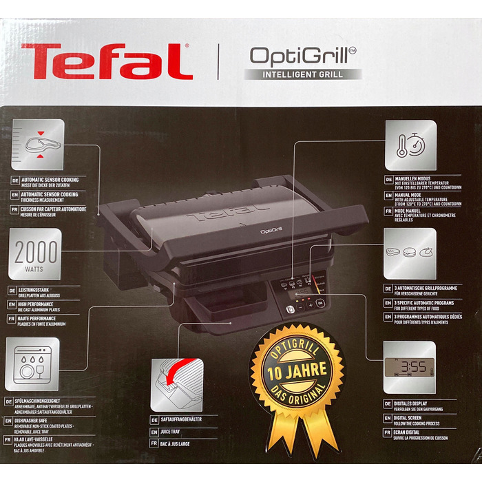 Електричний гриль Tefal Optigrill GC7P0810, 2000 Вт, сендвічниця для паніні