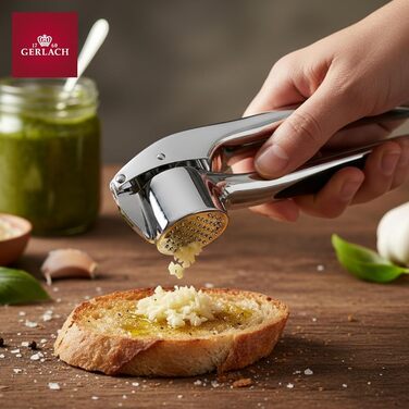 Преса для часнику Gerlach Ambiente 1760 з цинку, срібна - кухонний аксесуар